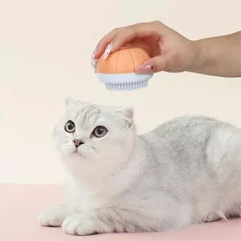 Ванная комната Щетка для собак Массажер для домашних животных в виде тыквы Мягкая щетка для ванны Ванная комната Щенок Массаж для мытья Уход за щенками Душевые щетки Товары для животных