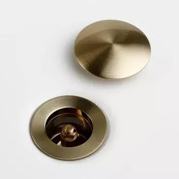 Ванная комната Слив для раковины слив для раковины сливная труба заглушка для раковины кнопка выдвижения Роскошная щетка Золотая латунь Материал Матовый черный розовый