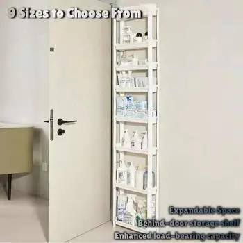 Ванная комната за дверью Тонкий шкаф для хранения вещей Ванная комната за дверью Полка Домашняя кухня Антресоль Многослойный узкий сервант Booster 59.5*41.2*9.5cm