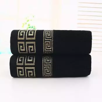 Ванное хлопковое вышитое полотенце мочалка однотонное очень толстое повседневное мужское женское 34*75cm