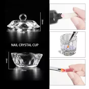 VANREESA 1 шт. хрустальное стекло Dappen крышка для тарелки чаша держатель для чашек маникюрное оборудование инструмент для дизайна ногтей акриловая пудра жидкая