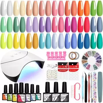 VANREESA 24pcs Gel Nail Polish Set With 36W Nail Lamp Soak Off Semi Permanent Nails Gels Kit Complete Manicure Tools Christmas Gifts for Women Girls