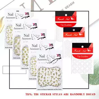 VANREESA наклейки для ногтей украшения ногтей металлические наклейки французские наклейки 3D слайдер для дизайна ногтей маникюрный инструмент