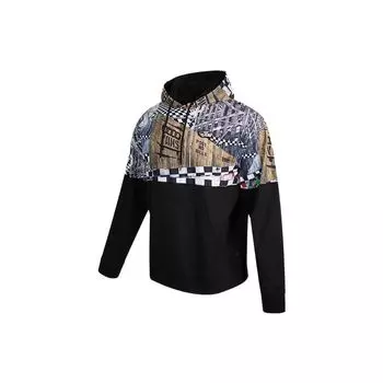 Vans Толстовка с капюшоном и абстрактным узором, на шнурке, мужская, черная VN0A7YJDBLK S