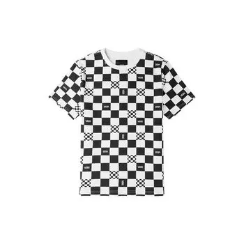Vans All Over Checkerboard Повседневная футболка с коротким рукавом унисекс Топы Черный Белый VN0A7PZCYAO XS