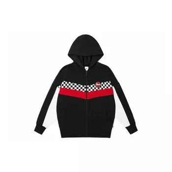 Vans Американская винтажная черно-белая клетчатая лоскутная куртка с капюшоном на молнии мужская куртка VN0A4UTOBLK S