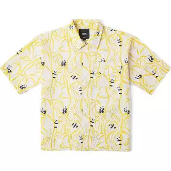 Vans Animal Plant All Over Print Повседневная рубашка на пуговицах с коротким рукавом Унисекс рубашки Желтый VN000P3VEM7 XS