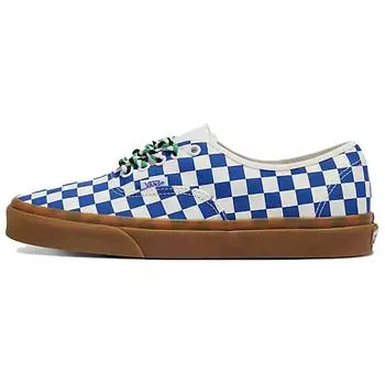 Vans Аутентичные шахматные кроссовки унисекс с синими резиновыми шнурками, белые VN0009PVY6Z 42