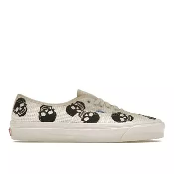 Vans Authentic 44 DX Anaheim Factory — кроссовки унисекс с рукоделием и черепом, белые, черные VN0A54F29GN 36