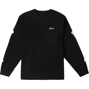 Vans Азиатская коллекция художников, свитер с круглым вырезом и принтом букв, футболка с заниженной линией плеч, длинный рукав, футболки унисекс, черный цвет VN000JHG-BLK L