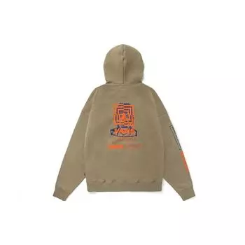 Vans Свитшот свободного кроя с капюшоном и принтом сзади, топы унисекс, землисто-коричневый VN0A5H7VYEH S