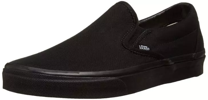 Vans Basic Classic US 6 Slip-On Sneakers, Black/Black, (24 cm)