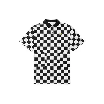Vans Черно-белое клетчатое платье-поло в стиле три четверти с рукавом Женские платья VN0A5F22P2T L