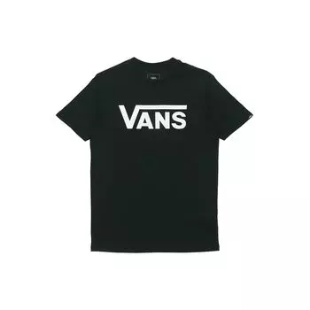 Vans Classic Logo Print Летний пуловер с круглым вырезом Футболка с короткими рукавами Топы унисекс Черный VN0A4MM6BLK M