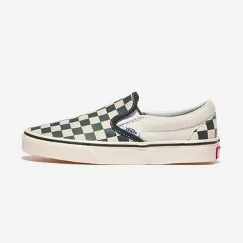 [VANS] Classic Slip-On - Checkerboard Green/True White VN000BVZBGN-1010105101, популярная обувь в Корее 265