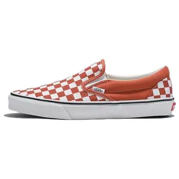 Vans Classic Slip-On Checkerboard — кроссовки унисекс цвета жженой охры, оранжевые VN0A7Q5DGWP 40