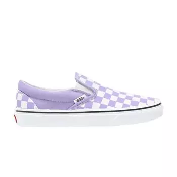 Vans Classic Slip-On Checkerboard — женские кроссовки Violet Tulip Purple True-White VN0A38F7VLX