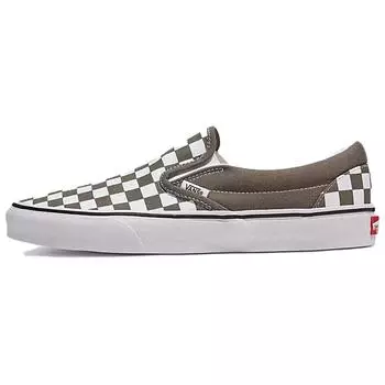 Vans Classic Slip-On Color Theory Checkerboard — кроссовки унисекс с банджи-шнуром, коричневые VN000BVZ9JC 38.5