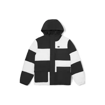 Vans Color Block Checkerboard свободный крой пуховик с капюшоном унисекс верхняя одежда черный белый VN0A7YIUBLK M