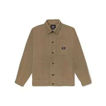 Vans Drill Chore однобортная рабочая рубашка с несколькими карманами, однотонная мужская куртка светло-коричневого цвета VN0A7SDRYEH S