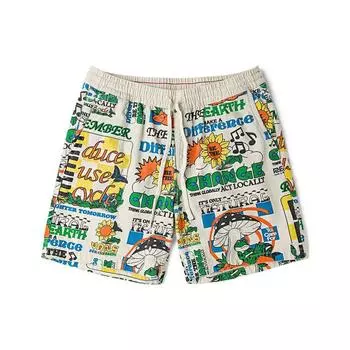 Vans Eco Positivity Ss22 Повседневные шорты с рисунком из мультфильмов, завязками на средней посадке, карманами, прямыми штанинами, мужские шорты, цвет не совсем белый VN0A7S4U7VJ M