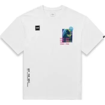 Vans Фотопечать Буквы Украшения Узор Круглый вырез Короткий рукав Футболка Мужская Топы Белый VN0A7PZ8WHT XL