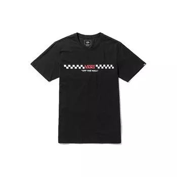 Vans Футболка Ap Drop V Checker Off The Wall, повседневная спортивная, с круглым вырезом и коротким рукавом, мужские футболки, черная VN0A3TX6BLK M