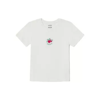 Vans Футболка Classics Small Logo Tee, однотонный принт, круглый вырез, спортивный свитер с коротким рукавом, женские топы, цвет Off-White VN0003V3FS8 XXL