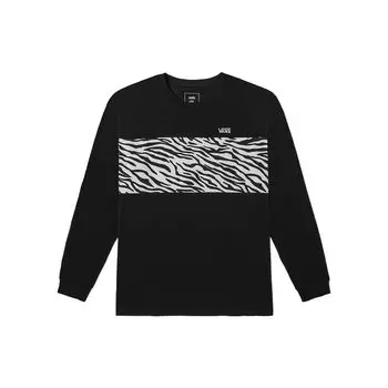 Vans Футболка с длинным рукавом и принтом зебры, мужские топы, черные VN0A7TOFBLK L