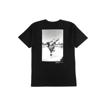Vans Футболка с графическим принтом, однотонная, с круглым вырезом, коротким рукавом и заниженной линией плеч, мужские футболки, черные VN0A4OQ4BLK XL