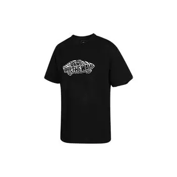 Vans Футболка с коротким рукавом и круглым вырезом с принтом скейтборда и буквами, американская винтажная, мужские топы, черные VN0A7TOOBLK S