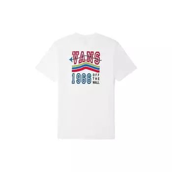 Vans Футболка с коротким рукавом и круглым вырезом с радужным логотипом, женские топы, белые VN0A54LLWHT S