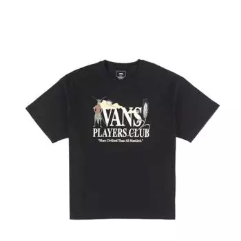 Vans Футболка с коротким рукавом Player Club Flowing Elegant Мужские топы Черный VN000NJEBLK S