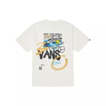 Vans Футболка с круглым вырезом и коротким рукавом с принтом алфавита, мужские топы, белые VN000GPTFS8 L