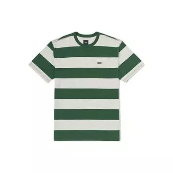 Vans Футболка с круглым вырезом и полосатым логотипом, унисекс, темно-зеленый VN000061CAW L