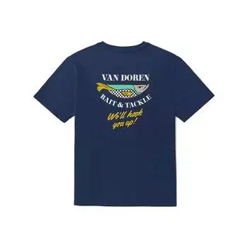 Vans Футболка с круглым вырезом и принтом букв, удобная, дышащая, с коротким рукавом, унисекс, темно-синяя VN000BZ4LKZ M