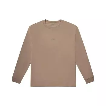 Vans Футболка унисекс из плотного твила с круглым вырезом и длинными рукавами, светло-коричневая VN000FQRYEH M