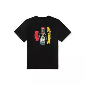 Vans Футболка унисекс с коротким рукавом и круглым вырезом, мультяшный рисунок бутылки Drift Collaboration, черная VN0A5H5CBLK M