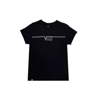 Vans Футболка унисекс с коротким рукавом и круглым вырезом, с логотипом, черная VN0A3ZO6BLK M
