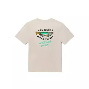 Vans Футболка Vintage Renew Series с принтом в виде букв и круглым вырезом, удобная и дышащая, с коротким рукавом, унисекс, овсянка VN000BZ42N1 M