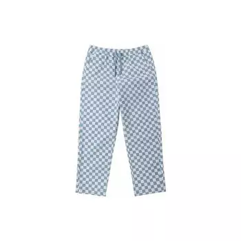 Vans FW22 Шахматный принт на шнурке Прямые спортивные брюки женские брюки синие VN0A7RPBBD2 S
