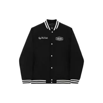 Vans FW22 Однобортная куртка с длинным рукавом с вышитым логотипом Мужская верхняя одежда Черный VN0A7S92BLK XS