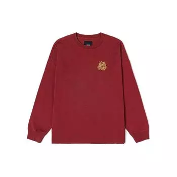Vans Год Дракона Знак зодиака Серия Печатный Буквы Круглый Вырез Пуловер Свободный Длинный Рукав Футболка Унисекс Футболка Красно-Коричневый VN000GP87BF L