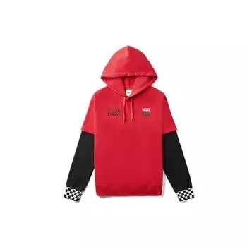 Vans Keep On Trucking искусственная двухкомпонентная клетчатая толстовка с капюшоном для мужчин с капюшоном красного цвета VN0A48BAIZQ L