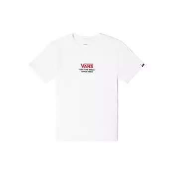 Vans Классический логотип свободная футболка с коротким рукавом унисекс топы белые VN0A5H63WHT M