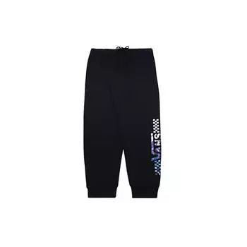 Vans Трикотажные флисовые спортивные штаны с манжетами и принтом, женские штаны, черные VN0A4BEXZVD L