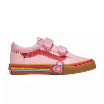 Vans Кроссовки Old Skool V Kids Pink Heart для детей Multi VN000D4DBIY 32.5