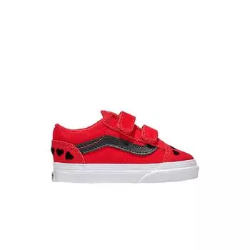 Vans Кроссовки Old Skool V Toddler Red Heart Baby Sneakers Hearts-Red Multi VN0009RCREB 24.5