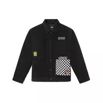 Vans Куртка с буквенным принтом в шахматном порядке Мужская верхняя одежда черная VN0A5H8HBLK