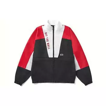 Vans Куртка женская Keep On Trucking разноцветная пэчворк ретро спортивная с воротником-стойкой на молнии черная красная VN0A48BHBLK M